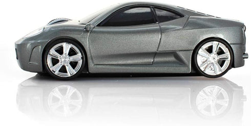 Wireless Optical Sports Car Mouse, 2.4G Nano USB AA Battery Mice for Desktop Laptop (Gray)