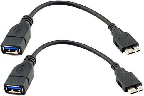 Seadream 2Pack USB 3.0 Micro-B Male to USB 3.0 A Female Host OTG Cable Adapter, 6.5 Inch (2pack)