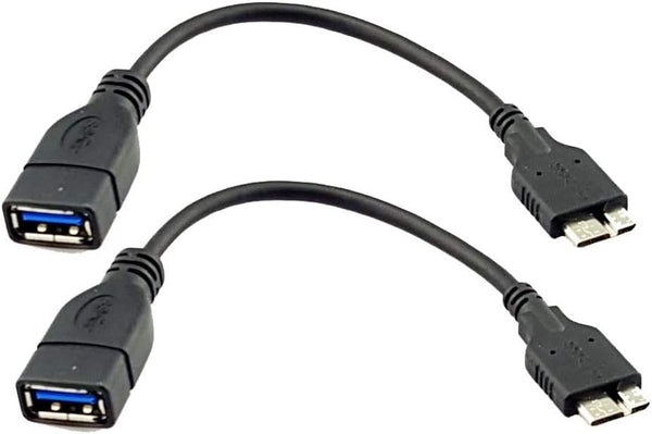 Seadream 2Pack USB 3.0 Micro-B Male to USB 3.0 A Female Host OTG Cable Adapter, 6.5 Inch (2pack)