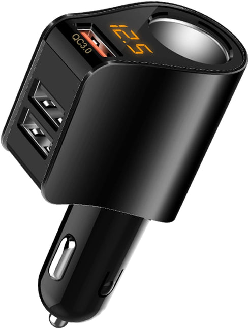 LIHAN Cigarette Lighter Socket Adapter, Car Charger QC3.0, 12V/24V Outlet Plug Splitter with Multi USB Ports