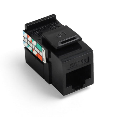 Leviton GigaMax 5E QuickPort Connector, Black, Cat 5E, 1 Pack, 5G108-RE5