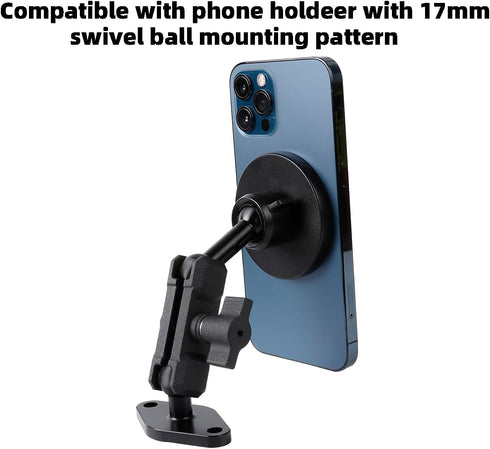 Aluminum AMPS to 17mm Ball Adapter with Extension Rod for Car Phone Holder, Compatible with Garmin GPS