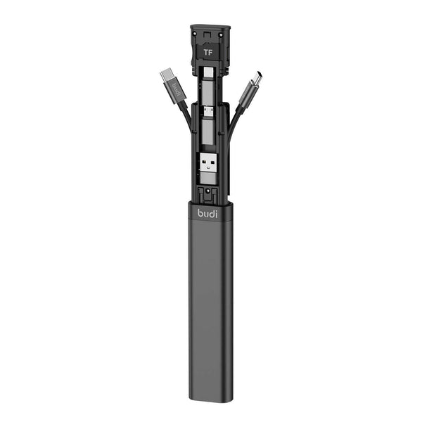 Budi 9-in-1 Essential Travel Charging & Data Sync Cable Stick - Black by fonefunshop