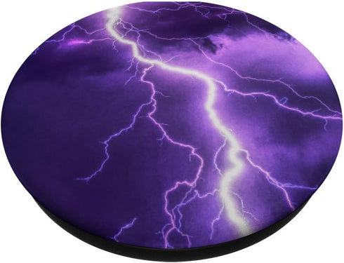 Purple Sky Blue Lightning Thunder Storm PopSockets Standard PopGrip