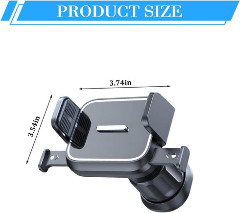 Ywdiml 360 4-7" Car Phone Holder, Rotatable Vehicle Air Vent Mobile Phone Stand with Hook Clip, Hands-Free Automotive