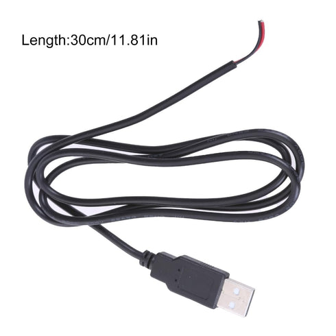 generic 22AWG 2 USB Open End Cable Power Supply Cable for Light Fan Driving Recorder USB Male Pin Bare Wire Charging