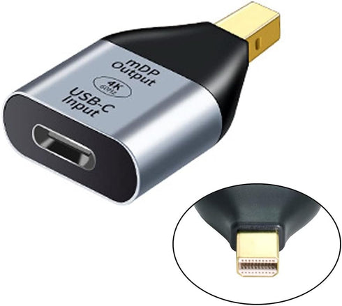NFHK USB-C Type C Female Source to Mini Displayport DP HDTV Adapter, 4K 60hz 1080p for Tablet, Phone & Laptop