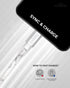 LIQUIPEL Powertek MFi Certified 6ft Lightning to USB Charger for iPhone & iPad, Fast Charging, Marble Grey Cable.