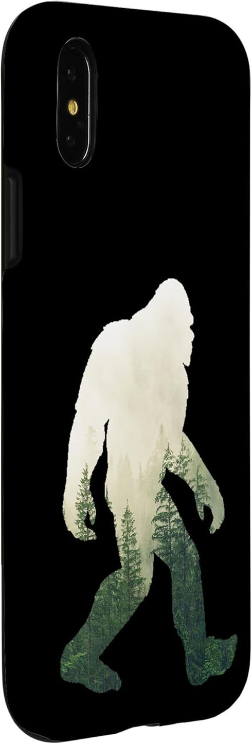 iPhone X/XS Bigfoot Figure Sasquatch Yeti Nature Double Exposure Case