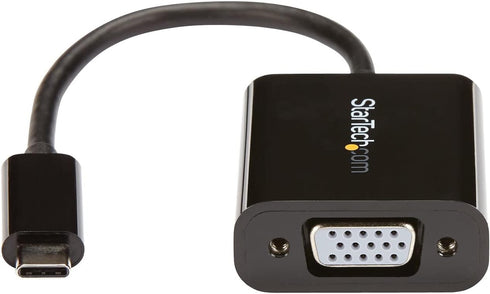 StarTech.com USB-C to VGA Adapter - 1080p Video Converter for MacBook Pro - Black - Type-C to VGA Dongle (CDP2VGA)