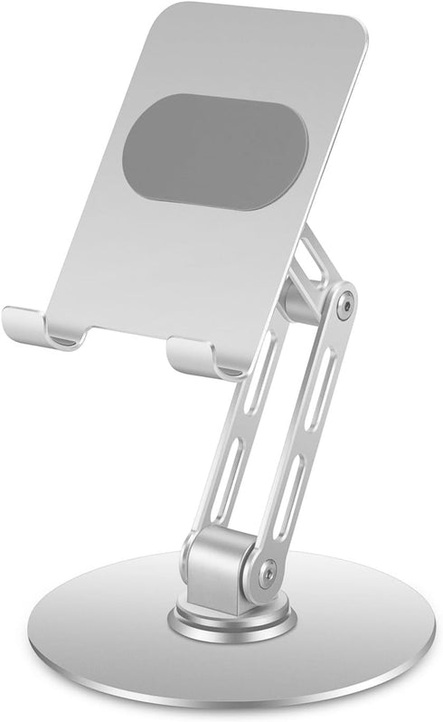 Xiaoshuang 360 (411) Adjustable Aluminum Phone Stand for Desk, No Wobble Heavy Base, Height Adjustable iPhone & iPad