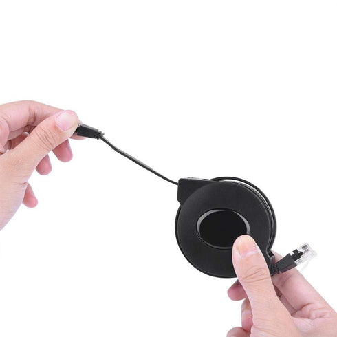 Sonew CAT6 Ethernet Cable - Adjustable Retractable RJ45 LAN Network Cable, High Speed, 2m/6.6ft, Black