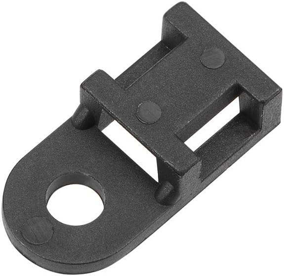 uxcell Black Cable Tie Base Saddle Type Mount Wire Holder, 100pcs, Permanently Anchors to Wall Desk 19.6x9.5x5mm
