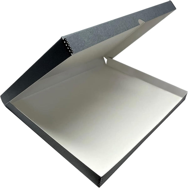 Lineco Folio Storage Box, 18.5x24.5x1.75 in Clamshell Design with Metal Edge, Archival Boxboard for Organizing Photos,