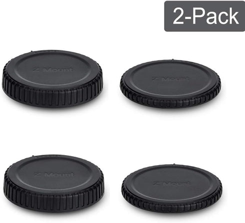 Rear Lens Cap & Body Cap Cover for Nikon Z Mount Camera Z30 Z50 Z5 Z6 Z6 II Z7 Z7 II Z9 Z fc - 2 Packs Replace LF-N1 &