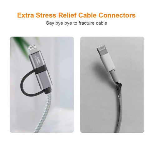 CableCreation 4FT 2-in-1 Charging Cable: MFi Certified Lightning & Micro USB for iPhone 13, 12, 11, X, 8, LG, HTC. Gray.