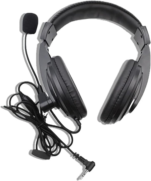 SHIQUN Two Way Radio T465 Overhead Headsets with Boom Mic, Noise Cancelling Adjustable for Gym VOX-PTT On-Ear