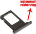 SIM Card Tray Holder Slot Replacement for iPhone 11 (Black) with Waterproof Rubber Ring and Eject Pin (Single Sim Version)