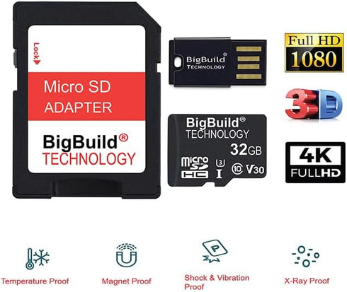 32GB Ultra Fast 100MB/s U3 Micro SDHC Memory Card for Akaso Brave 4, Brave 4 Elite, Brave 4 Pro Action Camera