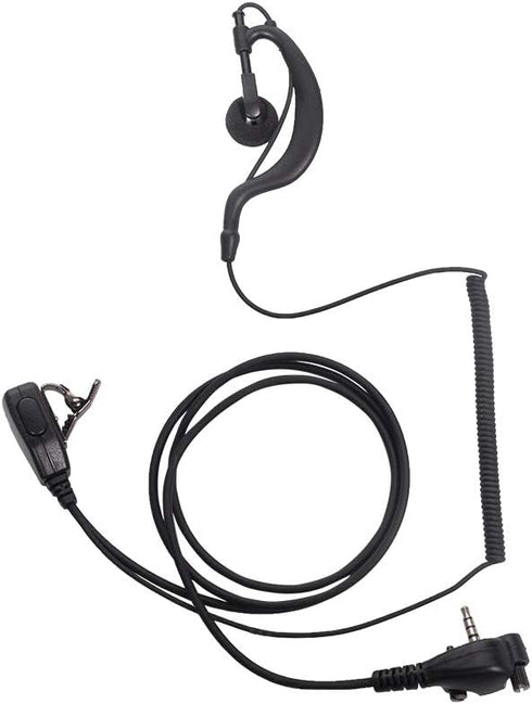 Caroo VX-261 Earpiece Headset with PTT Mic for Motorola Yaesu Vertex Standard Radio Walkie Talkie