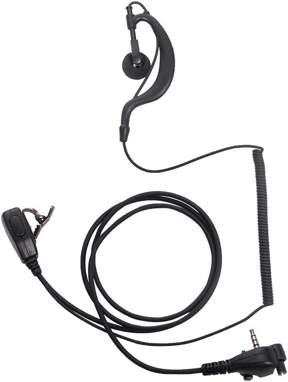Caroo VX-261 Earpiece Headset with PTT Mic for Motorola Yaesu Vertex Standard Radio Walkie Talkie