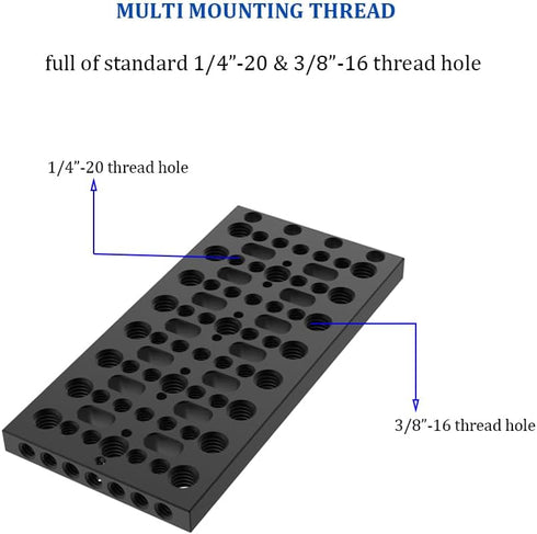 Multifunctional Cheese Plate with 1/4" 3/8" Threads - Easy Switching Plate for Railblocks and Camera DIY Accessories