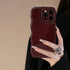 iPhone 13 Case, Simple Wave Design Wavy Frame Soft Silicone Aesthetic Phone Case, Wine Red