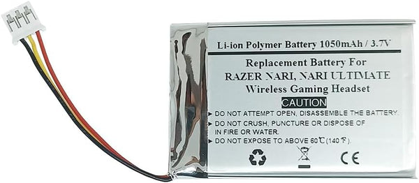 1050mAh 3.7V Replacement Battery for Razer NARI and NARI Ultimate Wireless Gaming Headset