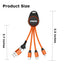 5 in 1 Multi Charging Cable, Short Universal USB Keychain Cable for Travel, Portable Nylon Braided Charging Cord