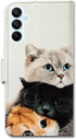 Bcov Galaxy A25 5G Case, Cute Brown Cat Leather Flip Phone Wallet Cover with Card Slot - Samsung Galaxy A25 5G