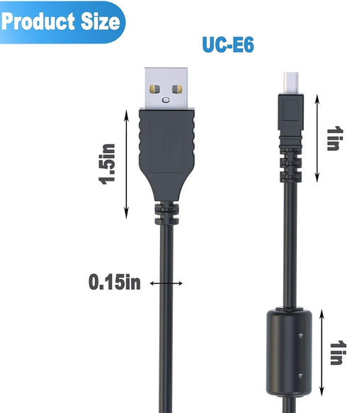 Master Cables Replacement USB Cable - Compatible with Nikon UC-E6 / UC-E16 / UC-E17 for Digital Cameras
