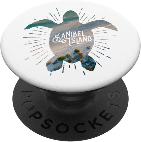 Sanibel Island PopSockets Swappable Grip with Sea Turtle Ocean Beach Design