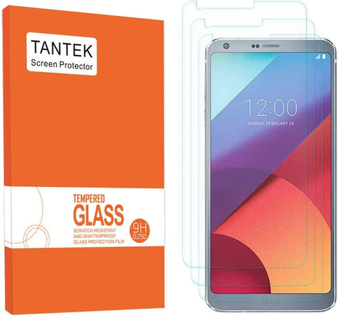 3-Pack Tempered Glass Screen Protector for LG G6 (2017 Release, 5.7" Display), Ultra Clear, Anti Scratch, Bubble Free,