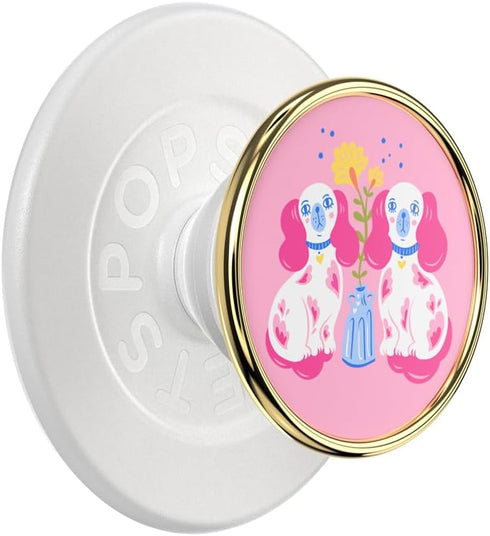Staffordshire Furries PopSockets Round Phone Grip with Adapter Ring, MagSafe Compatible, Wireless Charging Holder