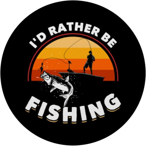 Retro Fisherman Funny Fishing: PopSockets PopGrip Swappable Grip for Phones & Tablets