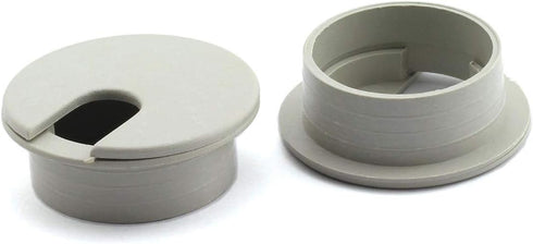 2pcs 1-3/8 Inch Desk Grommets, Cable Hole Cover for Office PC, Plastic Organizer in Gray