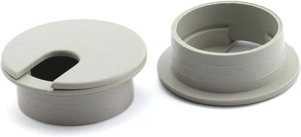 2pcs 1-3/8 Inch Desk Grommets, Cable Hole Cover for Office PC, Plastic Organizer in Gray