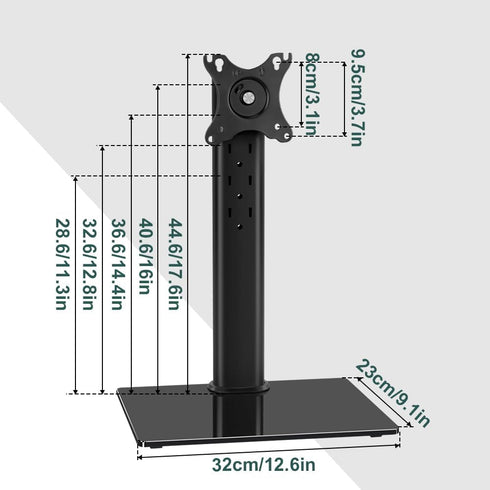 BFTOU 13"32" 5 80x80mm/95x95mm 77lbs Monitor Stand for Screens Swivel Computer Monitor Holder Freestanding Height