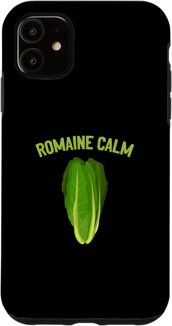 Romaine Calm Lettuce Vegetable Pun Gardening Lover Fun Case for iPhone 11
