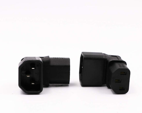 WYMECT C14 C13 90 2 Pack IEC to Power Adapter PDU Plug/Socket Up Degree for LCD Wall Mount TV