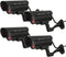 Dummy Security Camera Bullet Fake CCTV System, 4 Pack Indoor Outdoor with Realistic Flashing Lights and Warning Stickers