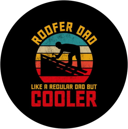 Retro Roofer Dad But Cooler Funny Roofing Father's Day PopSockets Standard PopGrip