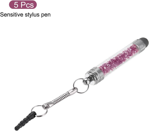 MECCANIXITY 5pcs Mini Crystal Diamond Stylus Pen for Touch Screens, Capacitive Pens for Universal All Touchscreen