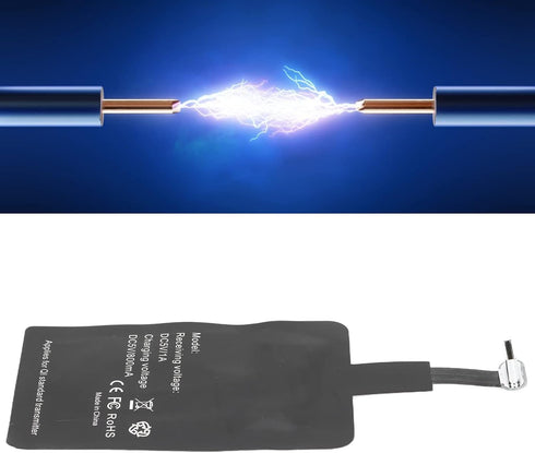 Qi Type C Ultra Thin Charging Receiver, Type C DC 5V/800mA Universal Charger Adapter for Mobile Phone