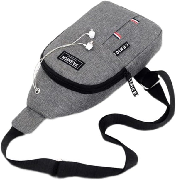 Waterproof Shoulder Pack Earbud Case, Zipper Pouch, Grey