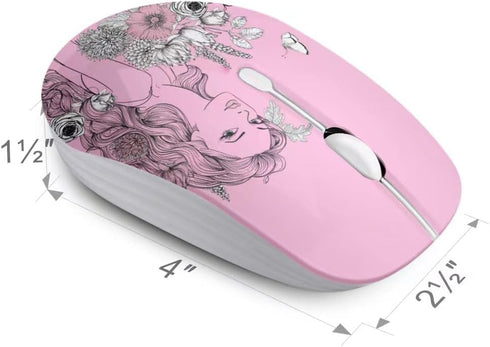 Wireless Mouse with Nano Receiver for PC, Laptop, Notebook, MacBook, Less Noise, Portable Mobile Optical Mice