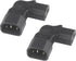 Right Angle C13 to C14 IEC AC Plug Adapter, 2 Pack, 90 Degree Design, PVC, Pure Copper, 250VAC 10A Max