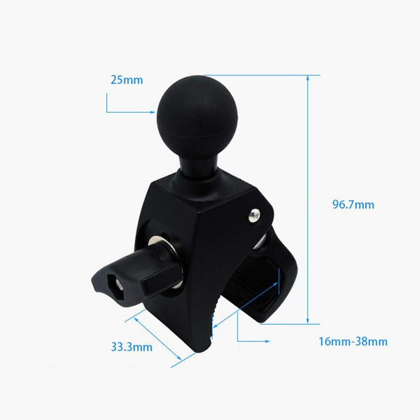 Motorcycle Bicycle Handle Bar Rail Mount - 1 Inch Ball Mount Action Camera for Handlebar Clamp, Black