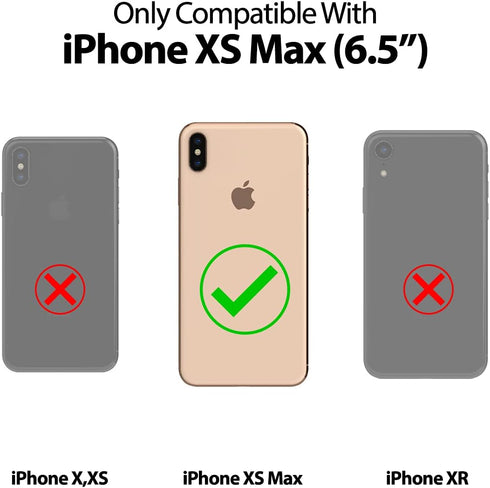 GOOSPERY Magnetic Secure Bumper Case for iPhone Xs Max, Card Holder Wallet, Protective Dual Layer, Black