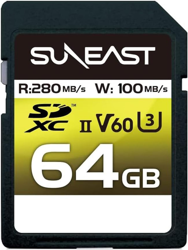 SUNEAST Ultimate Pro 64GB SDXC UHS-II Memory Card Up to 280MB/s, 100MB/s Write,